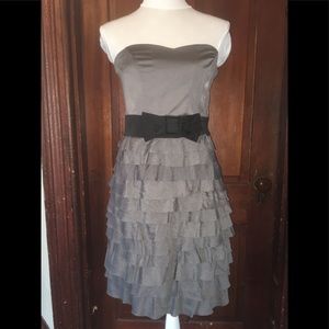 H&M ruffle strapless side zip occasion dress